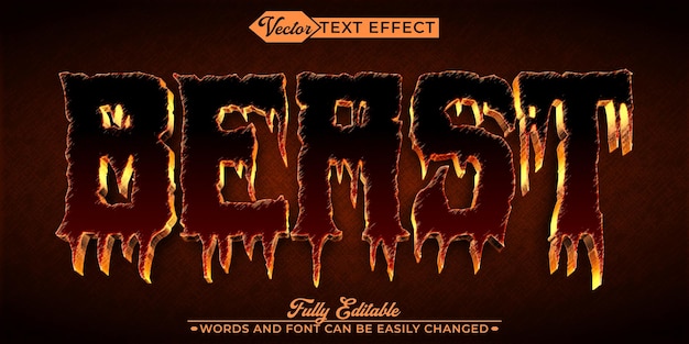 Horror Beast Vector Fully Editable Smart Object Text Effect