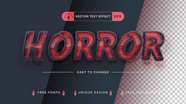 Horror Editable Text Effect, Font Style
