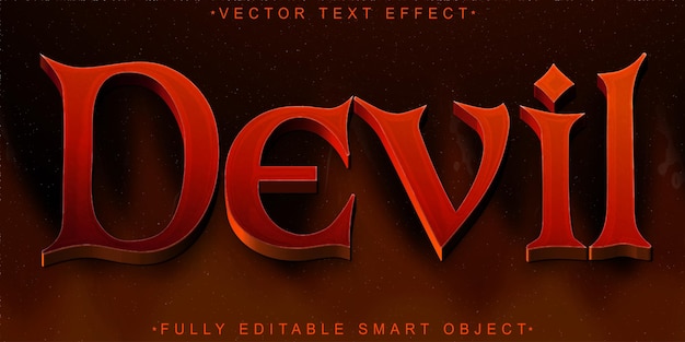 horror hell devil red darken vector fully editable smart object text effect