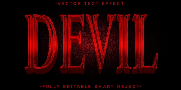 Horror Hell Devil Red Darken Vector Fully Editable Smart Object Text Effect