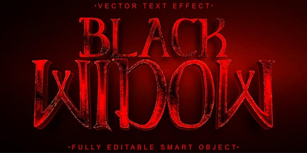 horror red black widow vector fully editable smart object text effect