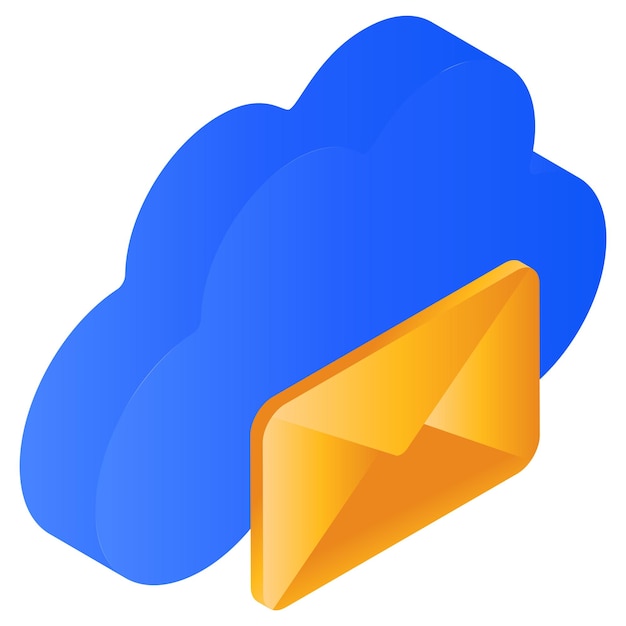 Hosted Email Server isometric Concept Cloud Server Messaging Exchange Vector Icon Design Machine