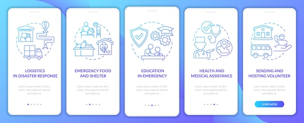 Hosting volunteer onboarding mobile app page screen