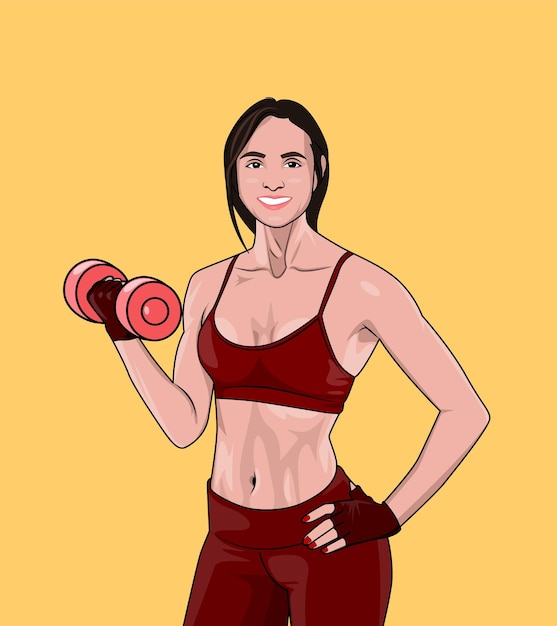 hot beautiful women doing gym exercise for healthy body fitness vector illustration