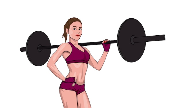 hot beautiful women doing gym exercise for healthy body fitness vector illustration