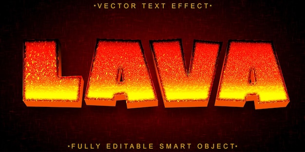 hot lava vector fully editable smart object text effect