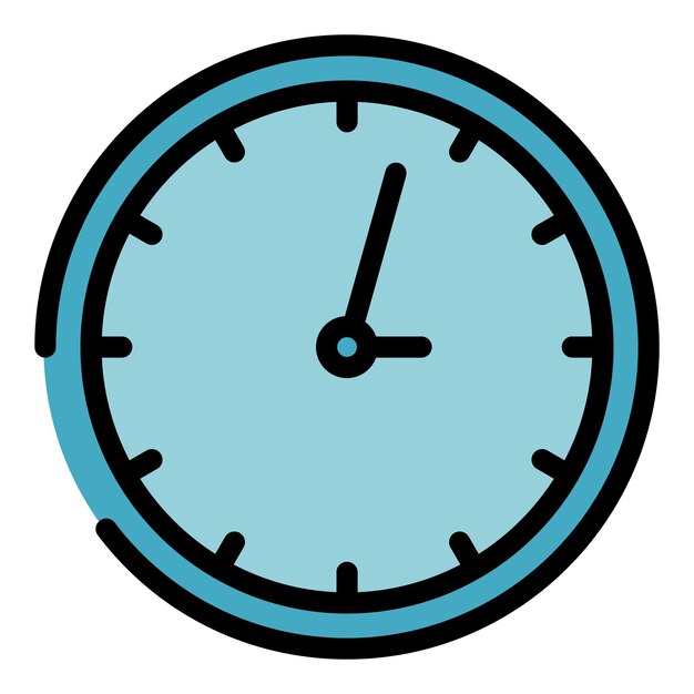 Hours in airport icon Outline hours in airport vector icon color flat isolated