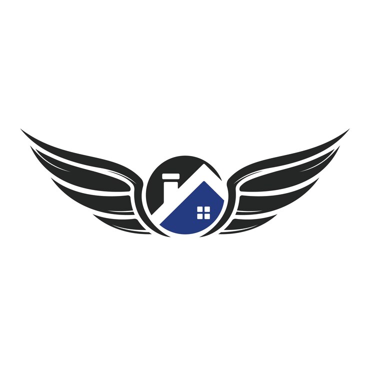 Vektör house wings icon vector logo design