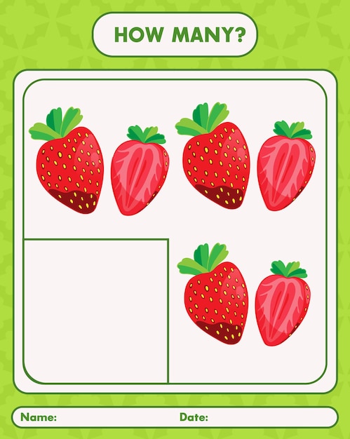 how many counting game with vegetables and fruits worksheet for preschool kids