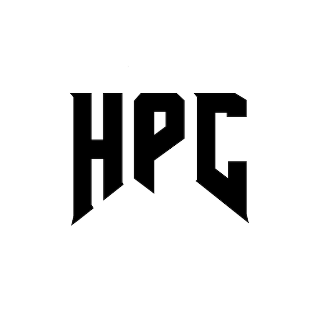 HPC letter logo design for technology company HPC logo design black and white color combination HPC logo HPC vector HPC design HPC icon HPC alphabet HPC typography logo design