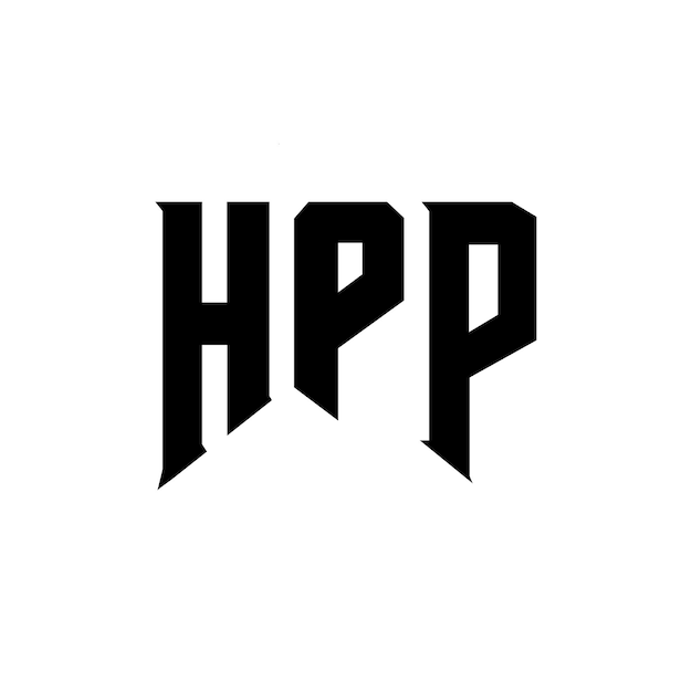 HPP letter logo design for technology company HPP logo design black and white color combination HPP logo HPP vector HPP design HPP icon HPP alphabet HPP typography logo design