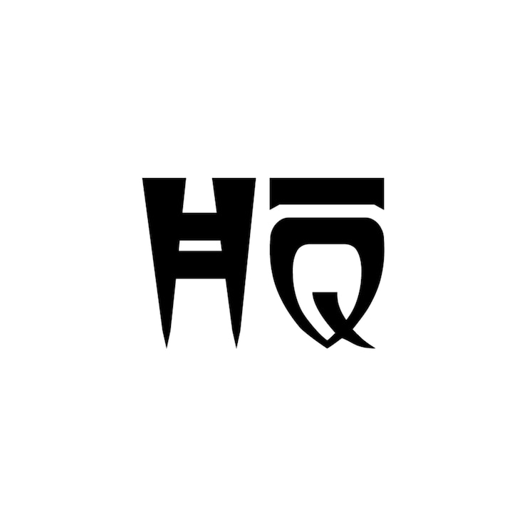 Vektör hq monogram logo design letter text name symbol monochrome logotype alphabet character simple logo
