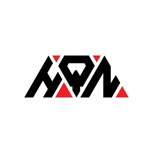 HQN triangle letter logo design with triangle shape HQN triangle logo design monogram HQN triangle vector logo template with red color HQN triangular logo Simple Elegant and Luxurious Logo HQN