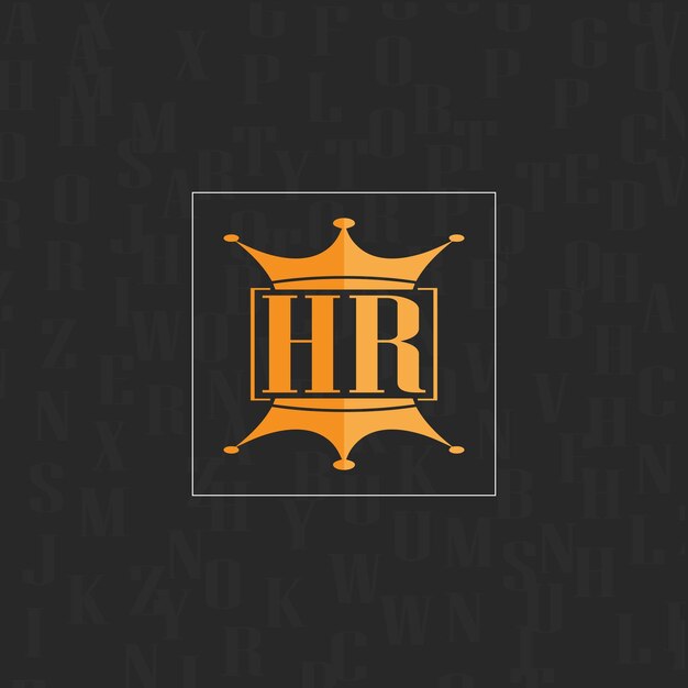 HR initial monogram logo with square style design