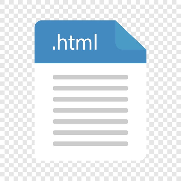 HTML file html extension Document in the html format Vector