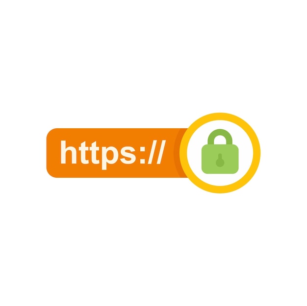Https protocol symbol showing secure connection with padlock
