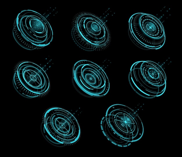 HUD circle hologram digital futuristic technology