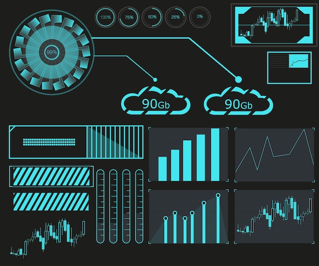 Hud elements forex graphVector illustration
