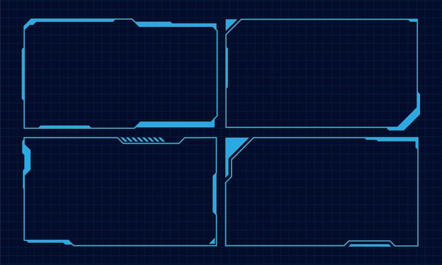 Hud frame futuristic game target borders scifi empty banners