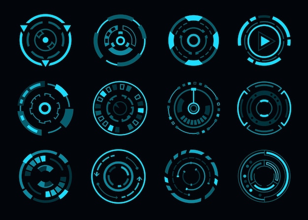 HUD futuristic aim controls navigation interface