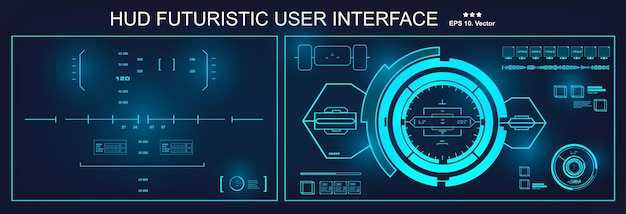 HUD futuristic blue user interface target Dashboard display virtual reality technology screen
