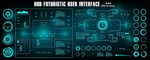 hud futuristic user interface dashboard display virtual reality technology screen target
