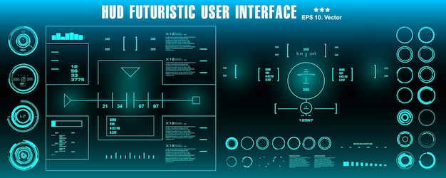 hud futuristic user interface dashboard display virtual reality technology screen target