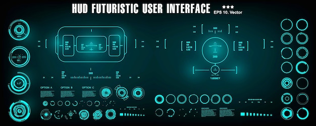 HUD futuristic user interface dashboard display virtual reality technology screen target