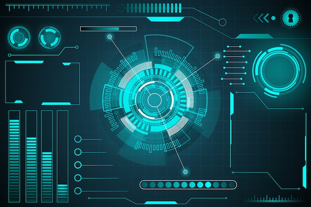 HUD futuristisk element isoleret på mørk baggrund. Højteknologisk brugergrænseflade.