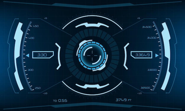 hud scifi interface screen blue design virtual reality futuristic technology creative display vector
