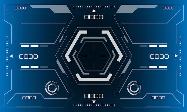 hud scifi interface screen white hexagon geometric futuristic technology display blue vector