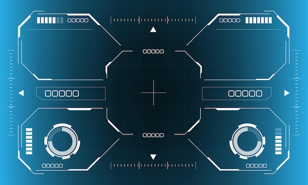 hud scifi octagon interface screen hexagon geometric futuristic technology display blue vector