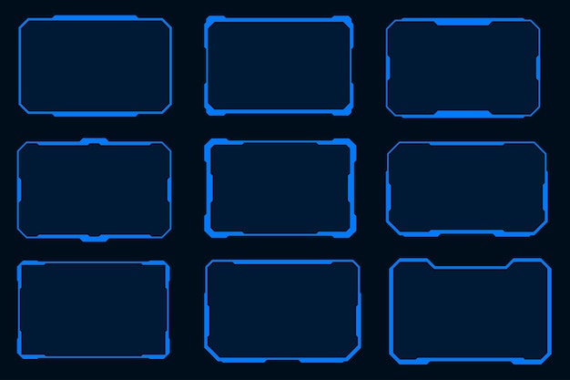 HUD screen futuristic digital interface contol panel Blue frame technology