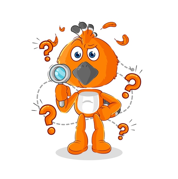 Hudhud bird searching illustration character vector