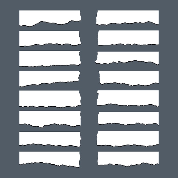 huge collection of torn ripped paper sheets