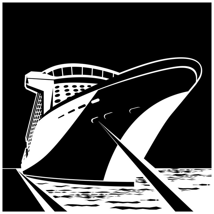 Vektör huge cruise ship at the pier