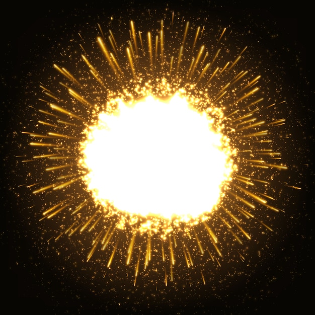 huge dazzle explosion in the space.