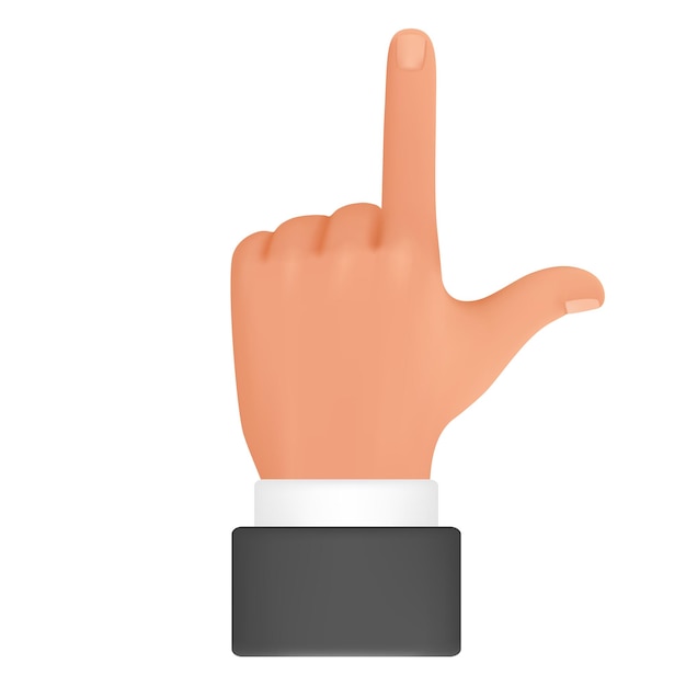 Human hand gesture with index finger up