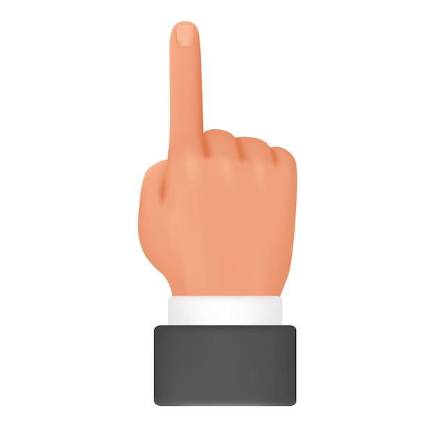 Human hand pointing with index finger