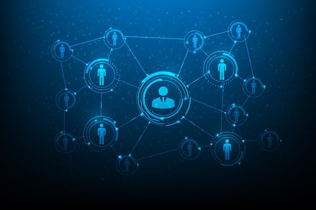 Human resources recruitment with icon. technologyunemployment and online interviews job search.