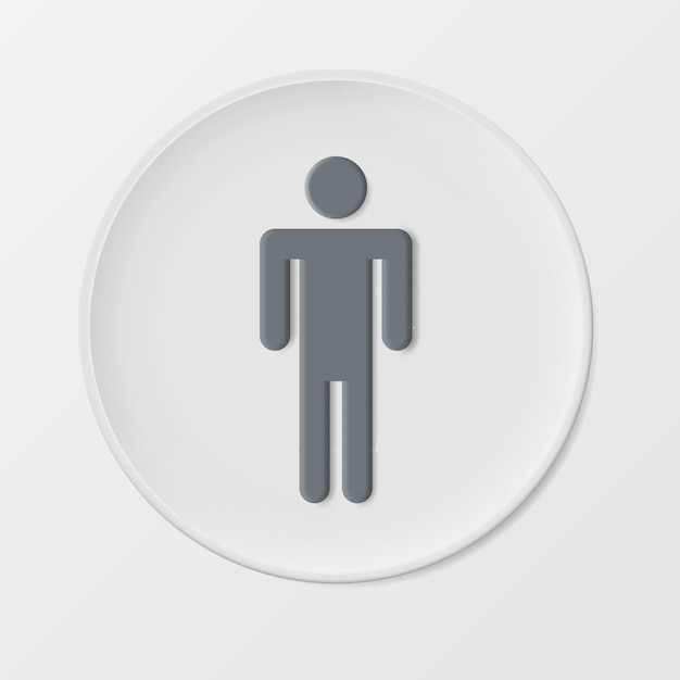 Human Simple Icon Symbol Bevel