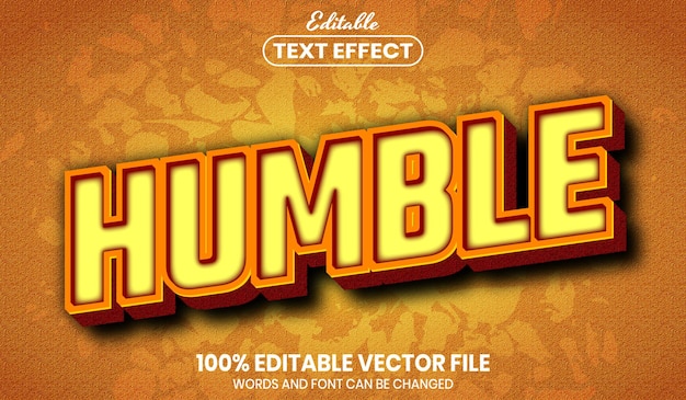 Humble tekst, redigerbar tekst effekt