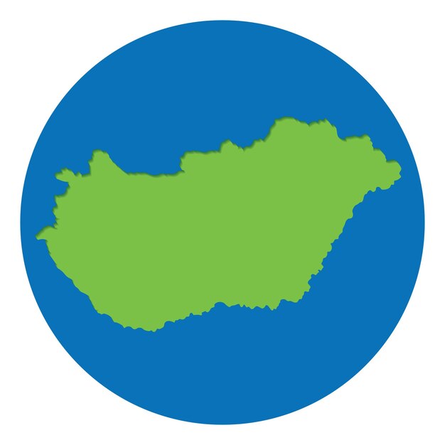 hungary map map of hungary in green color in globe design with blue circle color