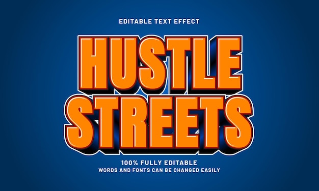 hustle streets editable text effects with a city and town theme