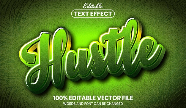 hustle text, font style editable text effect