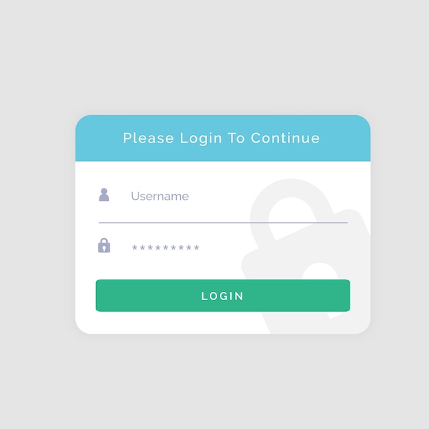 Hvid login skabelon design til din hjemmeside eller app