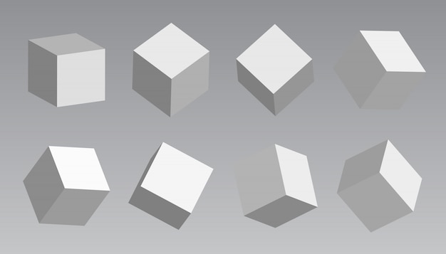 Hvide blokke, 3d modellering hvide terninger