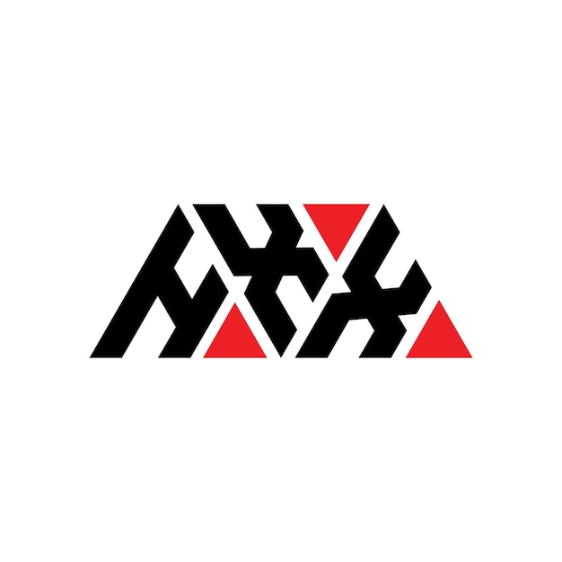 HXX triangle letter logo design with triangle shape HXX triangle logo design monogram HXX triangle vector logo template with red color HXX triangular logo Simple Elegant and Luxurious Logo HXX