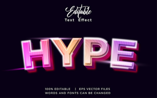 hype Editable text effect in modern trend style