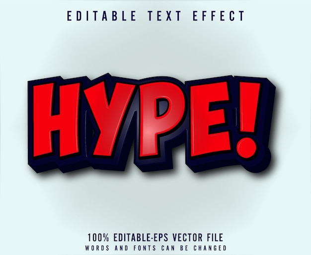 Hype editable text effect vector